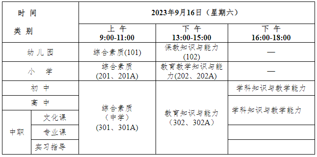 江西教師資格證筆試